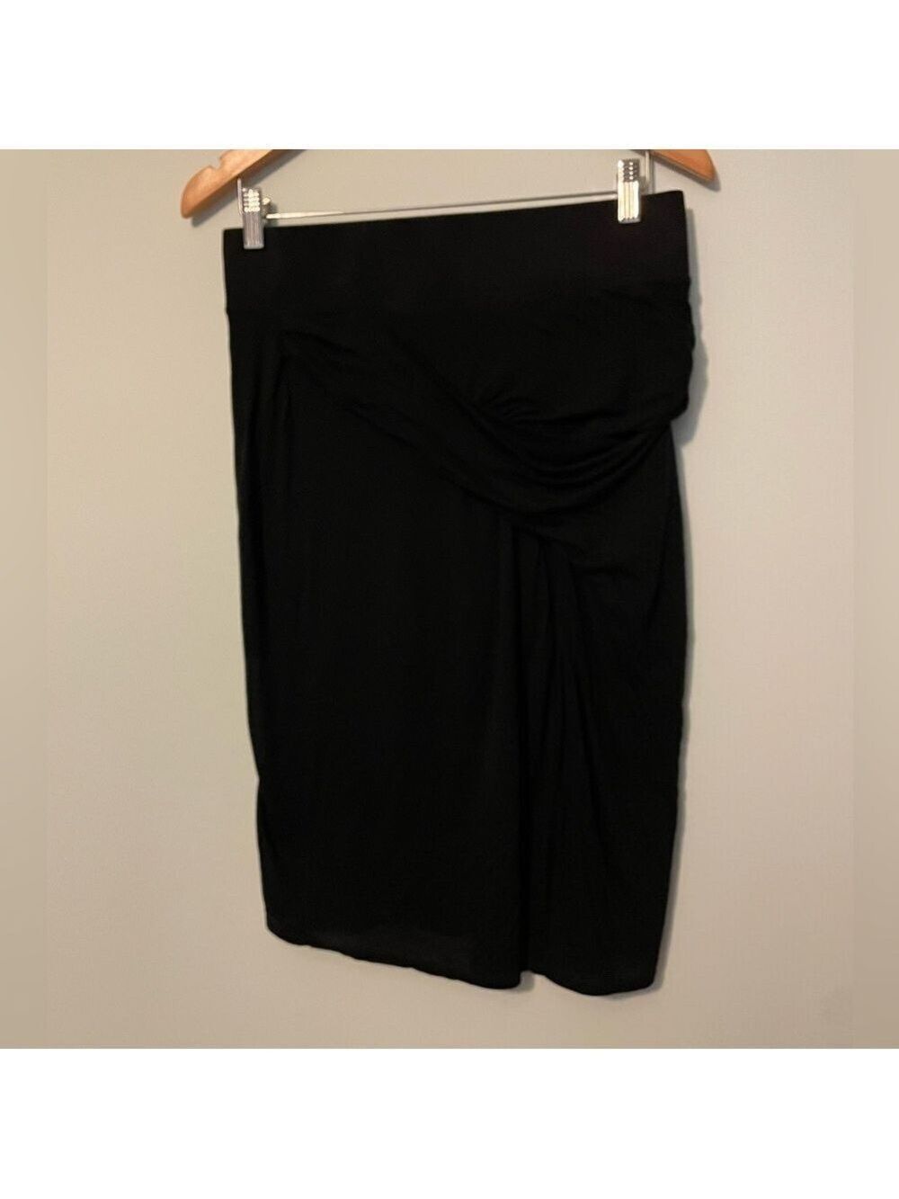 Helmut Lang Black Ruched Skirt Tencel Women’s Medium - Picture 4 of 7